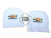 Чехол подголовника с логотипом Chevrolet белый (2 шт.)