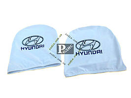 Чохол підголівника з логотипом Hyundai білий (2 шт.)