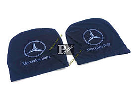 Чохол підголівника з логотипом Mercedes чорний (2 шт.)