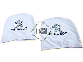 Чохол підголівника з логотипом Peugeot білий (2 шт.)
