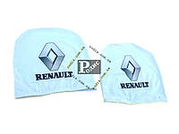 Чехол подголовника с логотипом Renault белый (2 шт.)