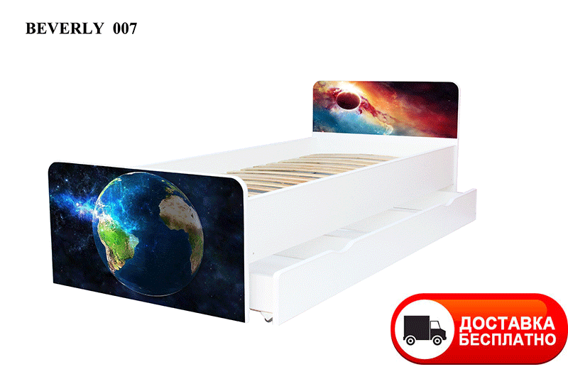 Дитяче ліжко Beverly 007 Космос із шухлядою, спальне місце 1900х800 мм