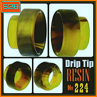 № 224 Drip Tip Resin Dark Yellow Mix. Дрип тип из смолы. Стандарт 528 / безоринговый 810.