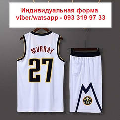 Біла форма Murray No27 (майка + шорти) Мюррей Джамал Denver Nuggets команда