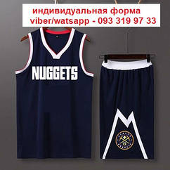 Синя форма команда Denver Nuggets (майка + шорти)