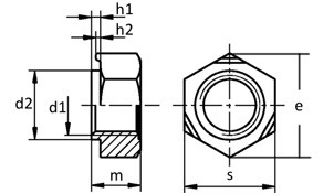 Креслення гайки DIN 929