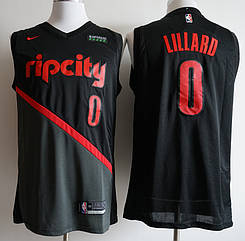 Чорна майка Nike Lillard No0 Portland Trail Blazers команда