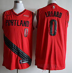 Червона баскетбольна майка Nike Lillard No0 Ліллард джерсі команда Portland Trail Blazers NBA
