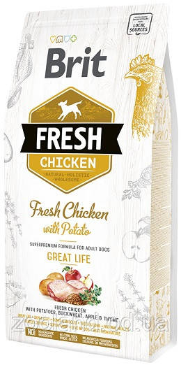 170990/0748 Brit Fresh Adult Dog Chicken & Potato, 2,5 кг