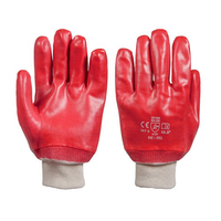 Перчатки рабочие красные МБС на трикотажной основе (маслобензостойкие) Intertool