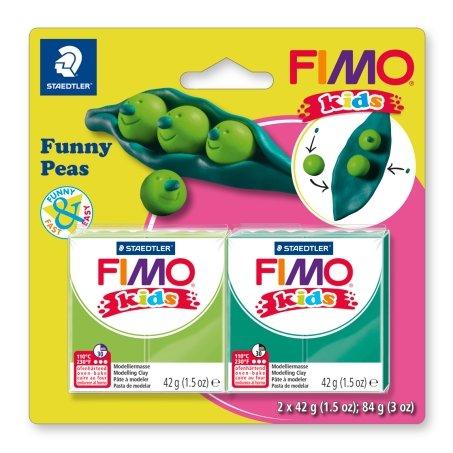 Набір полімерної глини Фімо FIMO Kids "Веселі горошки", 2 шт.глини в наборі