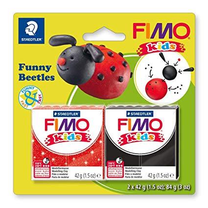 Набір полімерної глини Фімо FIMO Kids "Божа корівка" (Німеччина) 2 шт. глини в наборі
