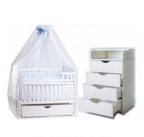 Дитяче ліжко-трансформер "Човник" з ящиком Біла