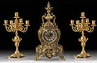 Набор Virtus Часы настольные Golfino + пара канделябров Bola на 5 свечeй бронза (5156-4020SET)