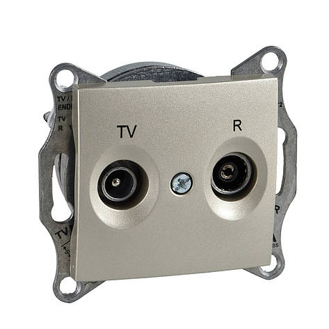 Розетка TV/R прохідна титан Sedna Schneider Electric SDN3301868, фото 1