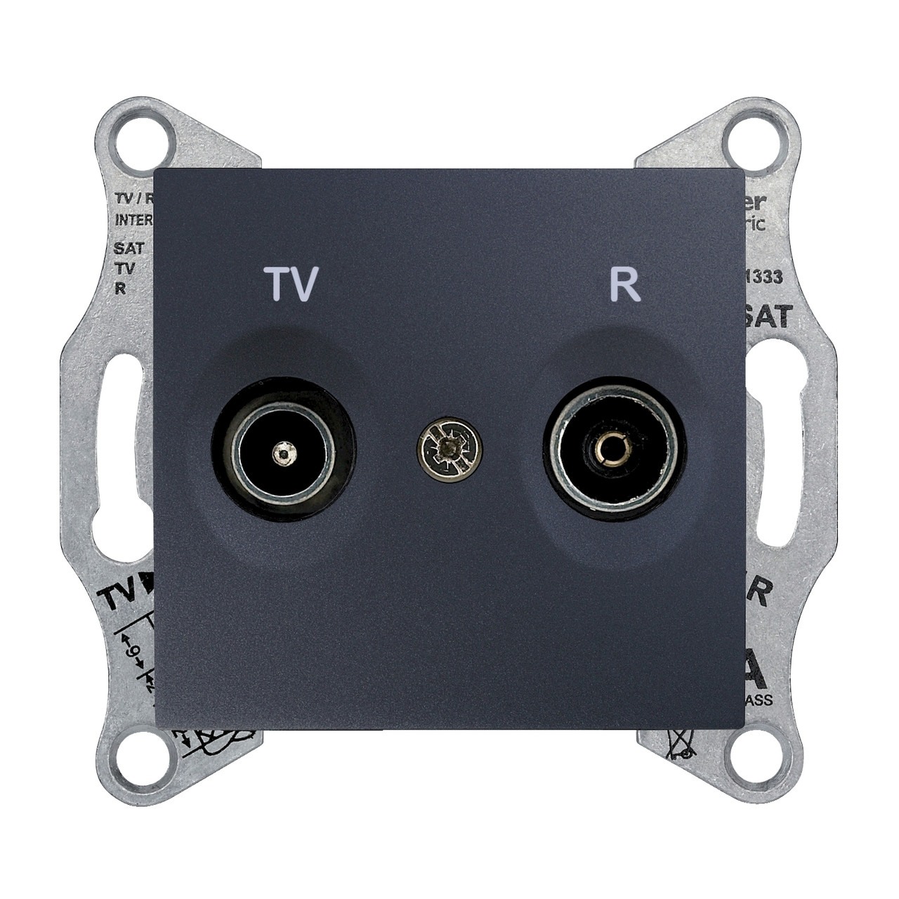 Розетка TV/R прохідна графіт Sedna Schneider Electric SDN3301870