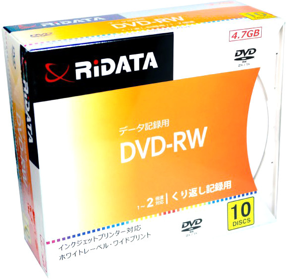 Диск RIDATA DVD-RW 4,7 Gb 2x Printable, Slim case (10шт)