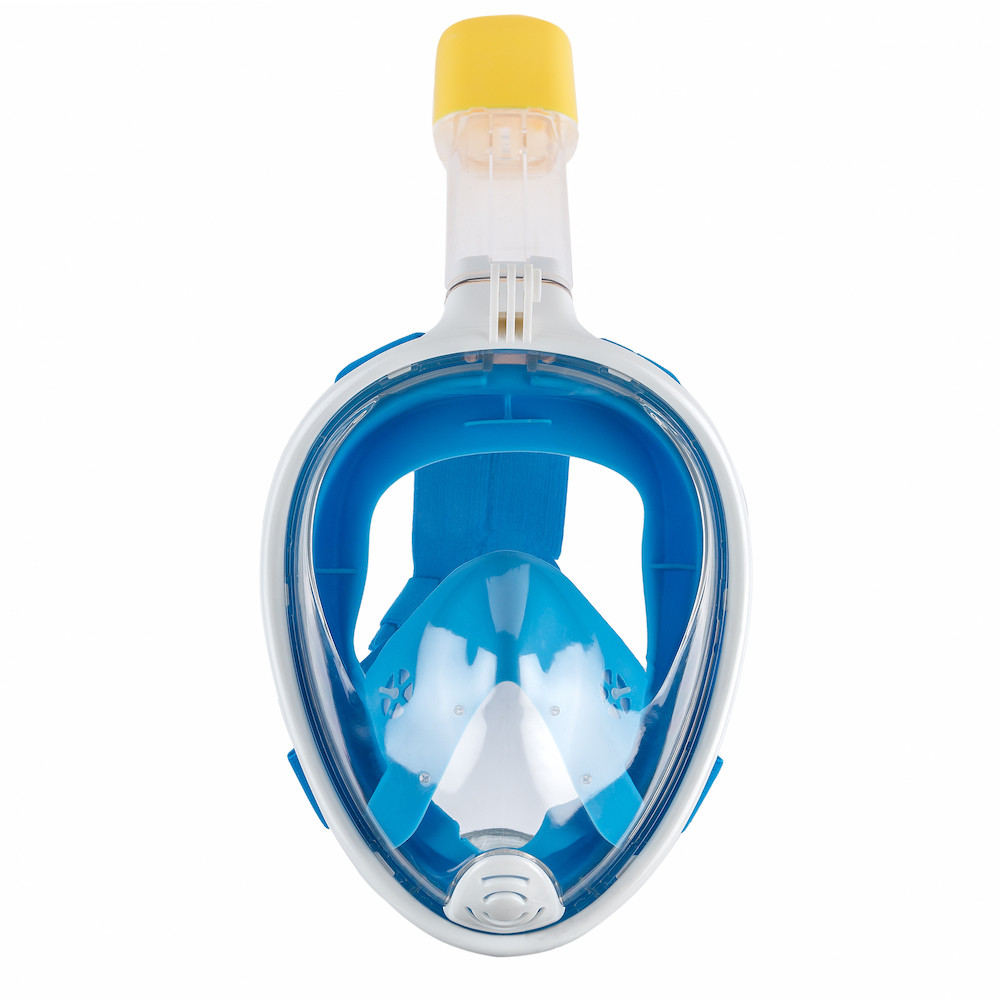 Набір для плавання 2 в 1 (маска FREE BREATH M2068G + ласти) Блакитна маска (розмір S/M); Ласти (розмір L) - фото 3 - id-p980245395