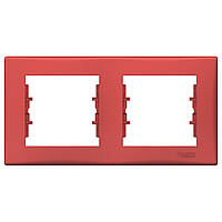Рамка двухместная горизонтальная красная Sedna Schneider Electric SDN5800341