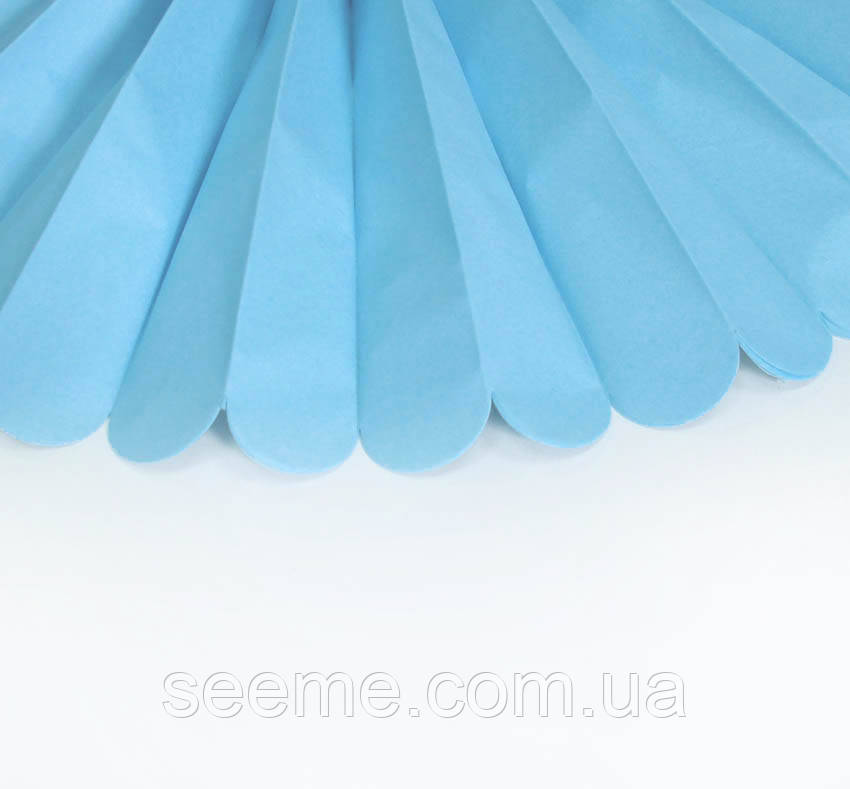 Паперові помпони з тиш'ю «Sky Blue», діаметр 25 см.