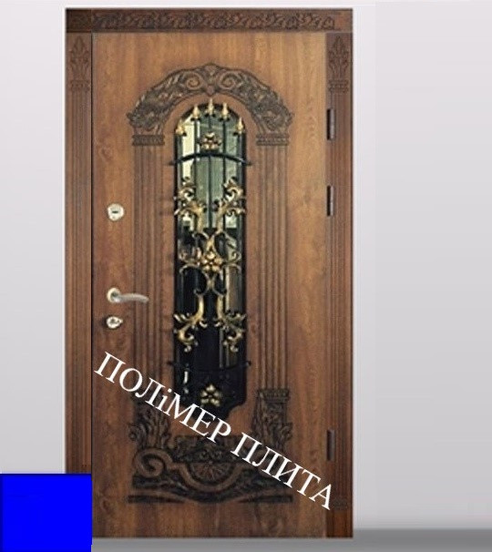 Двері вхідні з полімер плитою з куванням, фото 1