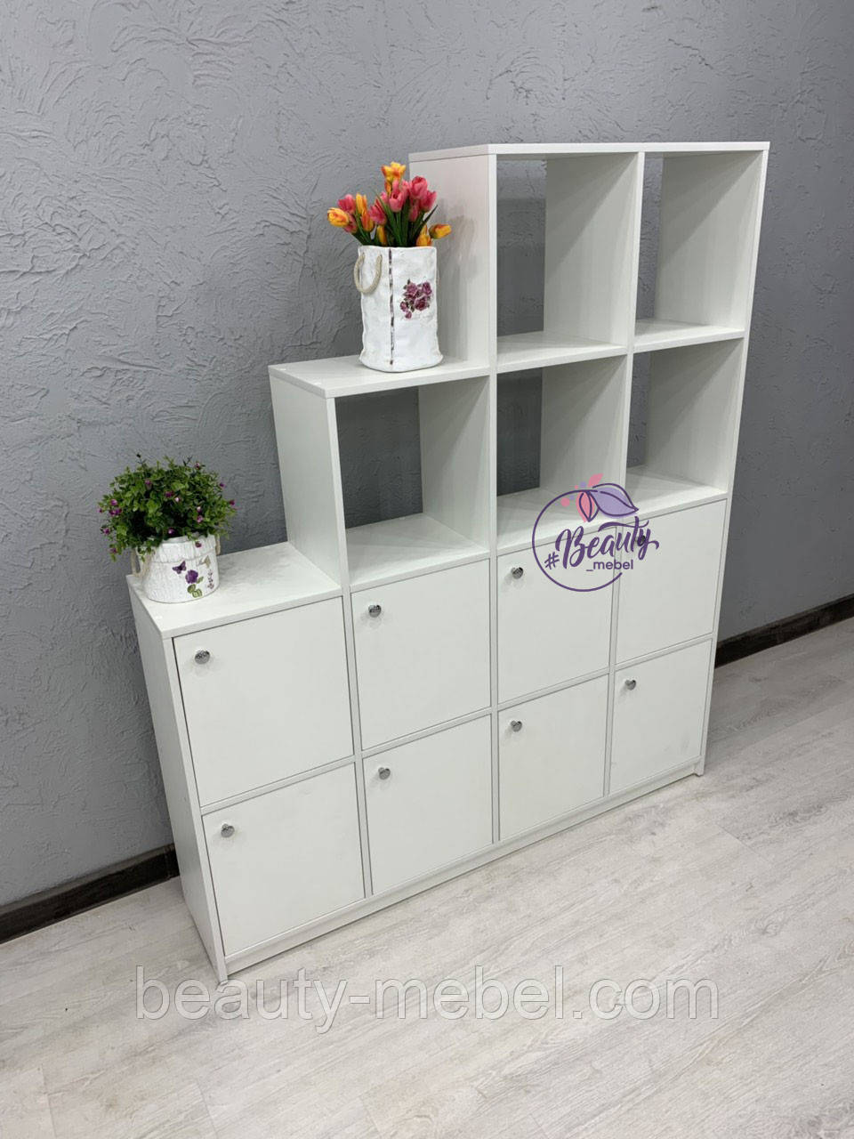 Пристінний стелаж із ячейками, перегородка в кімнату, фото 1