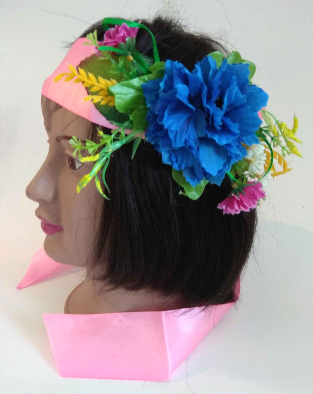 Стрічка з квіткою "Волошки" (рожева)