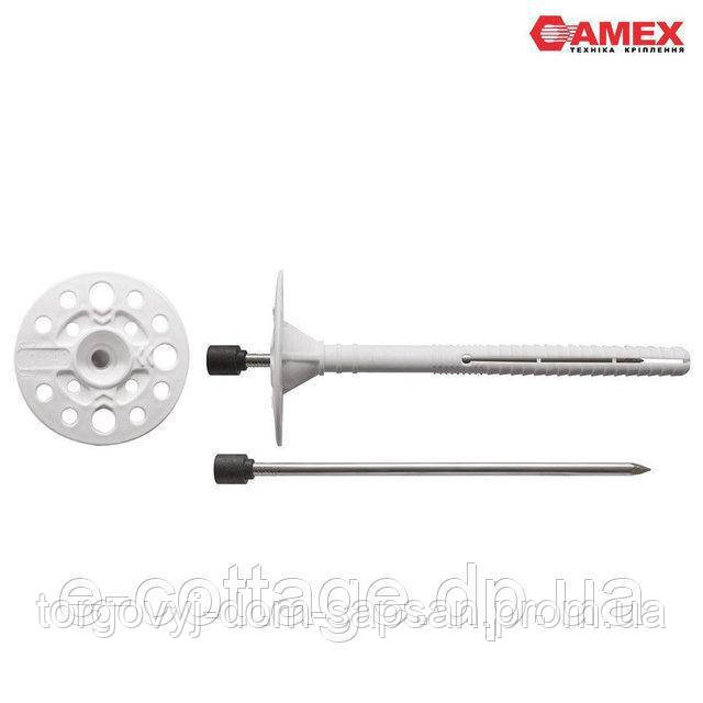 Дюбель для кріплення теплоізоляції з металевим цвяхом із термоголовкою 10 мм/120 мм AMEX (Амекс)