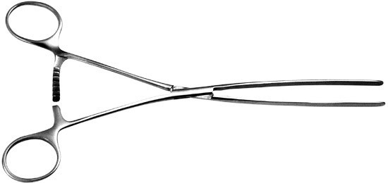 Затискач гінекологічний довгий, прямий, 260 мм., фото 1