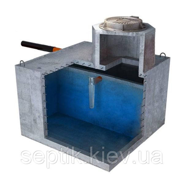 Септик 4500 л. (для 5-6 осіб) "НІКОС 4500" з гідробетону марки W8 водонепроникний монолітний
