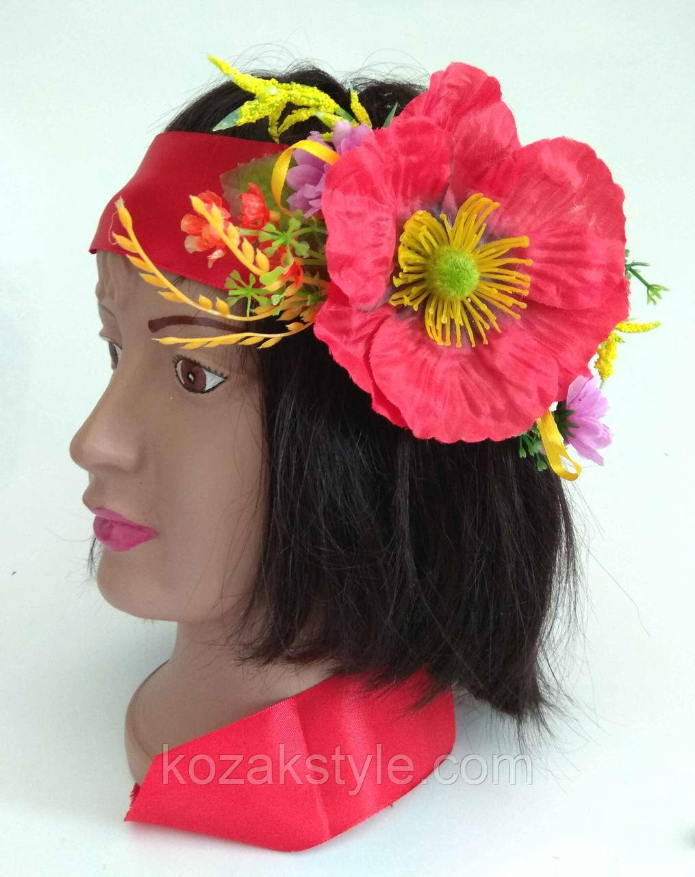 Стрічка атласна з Маком