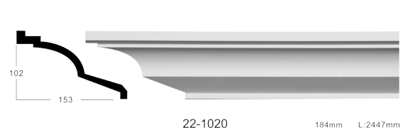 Карниз стельовий гладкий Classic Home 22-1020, ліпний декор з поліуретану