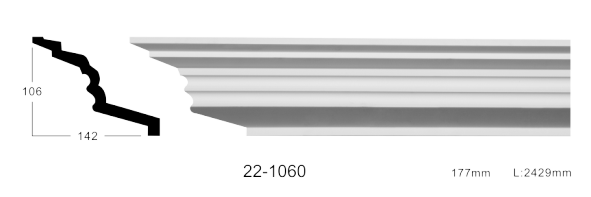 Карниз стельовий гладкий Classic Home 22-1060, ліпний декор з поліуретану