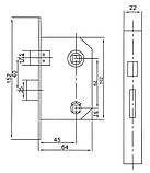 Замок міжкімнатний з ручками USK 62-012/62*45 WC Стара бронза, фото 5