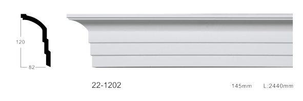 Карниз стельовий гладкий Classic Home 22-1202, ліпний декор з поліуретану