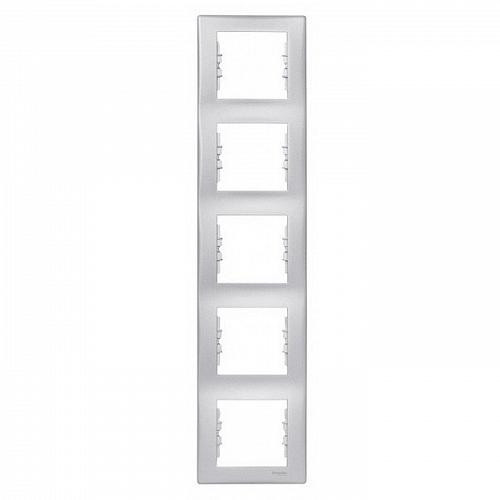 Рамка 5-місна вертикальна алюміній Sedna Schneider Electric SDN5801560