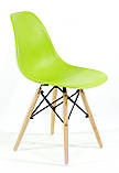 Стілець із пластику Nik (Нік) зелений 41 на дерев'яних ніжках, фото 3