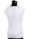 Жіноча біла футболка з безшовної мікрофібри з малюнком (print 024), фото 3