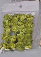 Бутон'єрка Півонії 2 см маленькі паперові квіти на дроті