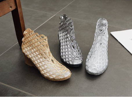 Модні прозорі силіконові черевики оригінального дизайну, 36-41, фото 2
