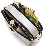 Сумка жіноча Camera Bag у стилі Marc Jacobs з 2 плечовими ремінцями (срібляста), фото 10