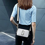 Сумка жіноча Camera Bag у стилі Marc Jacobs з 2 плечовими ремінцями (срібляста), фото 5