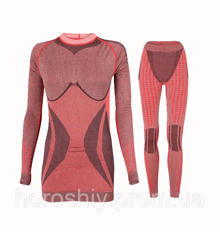 Комплект жіночої спортивної термобілизни з вовни альпаки XS Червоний Haster
