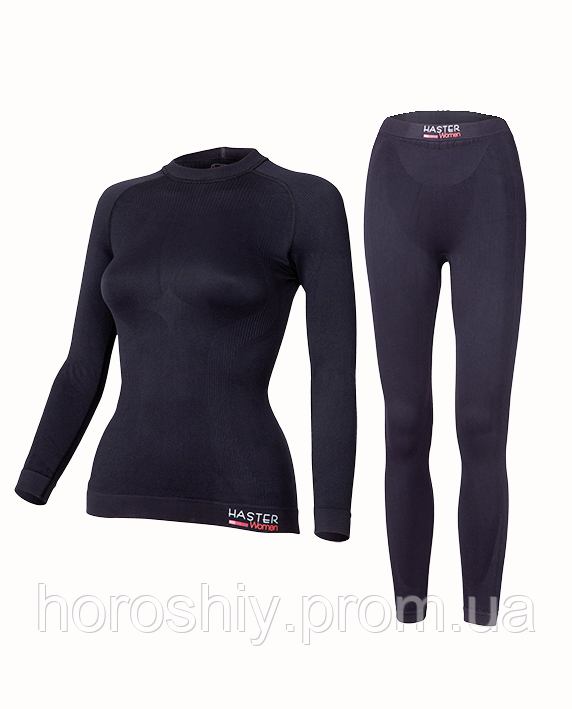 Комплект жіночої спортивної термобілизни M-L Чорний Haster ProClima