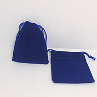 Мешочек бархатный 7х9 см синий для упаковки, хранения украшений и подарков