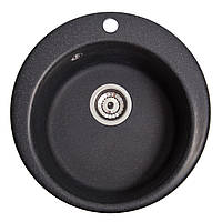 Гранітна мийка Galaţi Eva Antracit (901) 470 чорна кругла