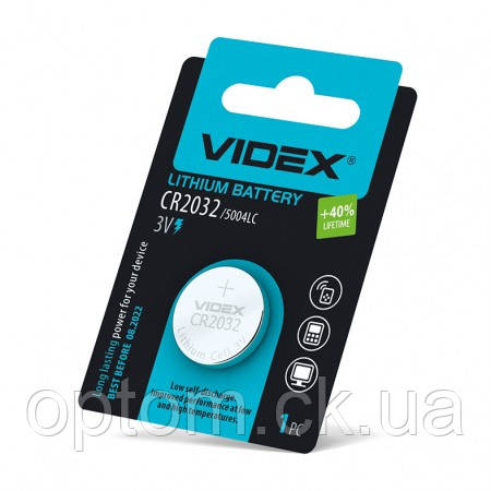 Батарейка Videx CR2032 1pcs blister card - фото 1 - id-p614782082