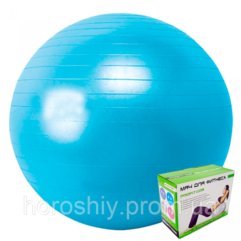 М'яч для фітнесу куля фітбол гімнастичний 55 см Блакитний