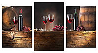 Модульная картина Вино 100х53 см