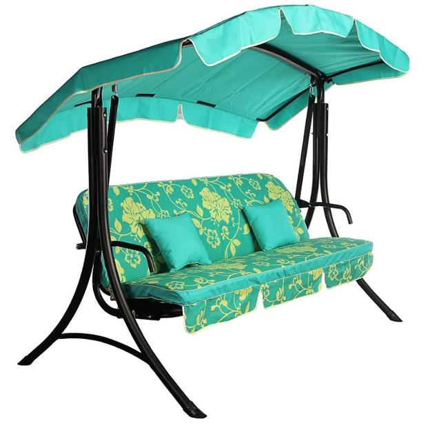 Диван-качели BALI (хлопок) крыша текстилен бирюзовый 2